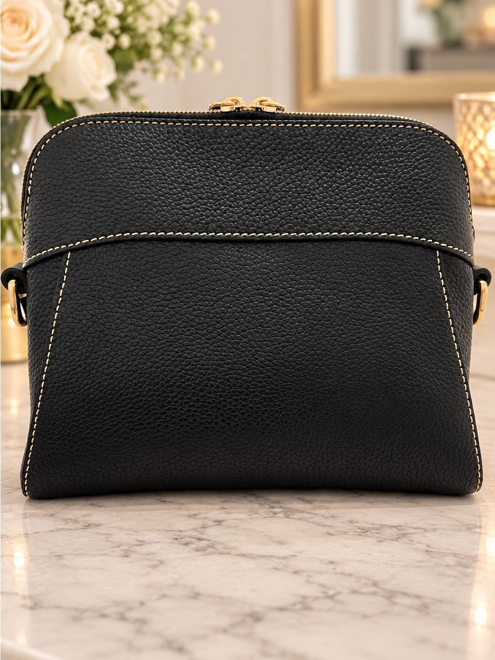 NWOT, Dooney & Bourke Black Pebbled Leather Cameron Crossbody & Matching Wallet - Picture 4 of 14